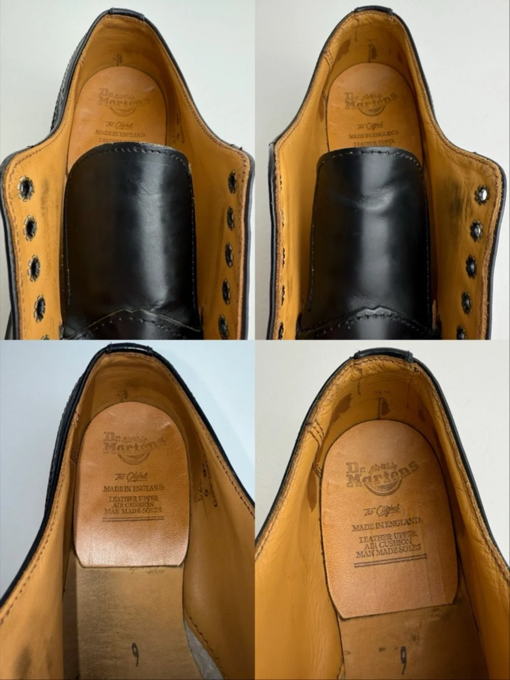 Vintage Dr. Martens Made in England Black Wingtip Platform Steel Oxfords UK 6